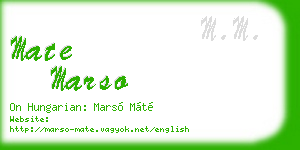 mate marso business card
