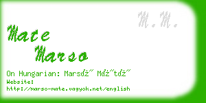 mate marso business card